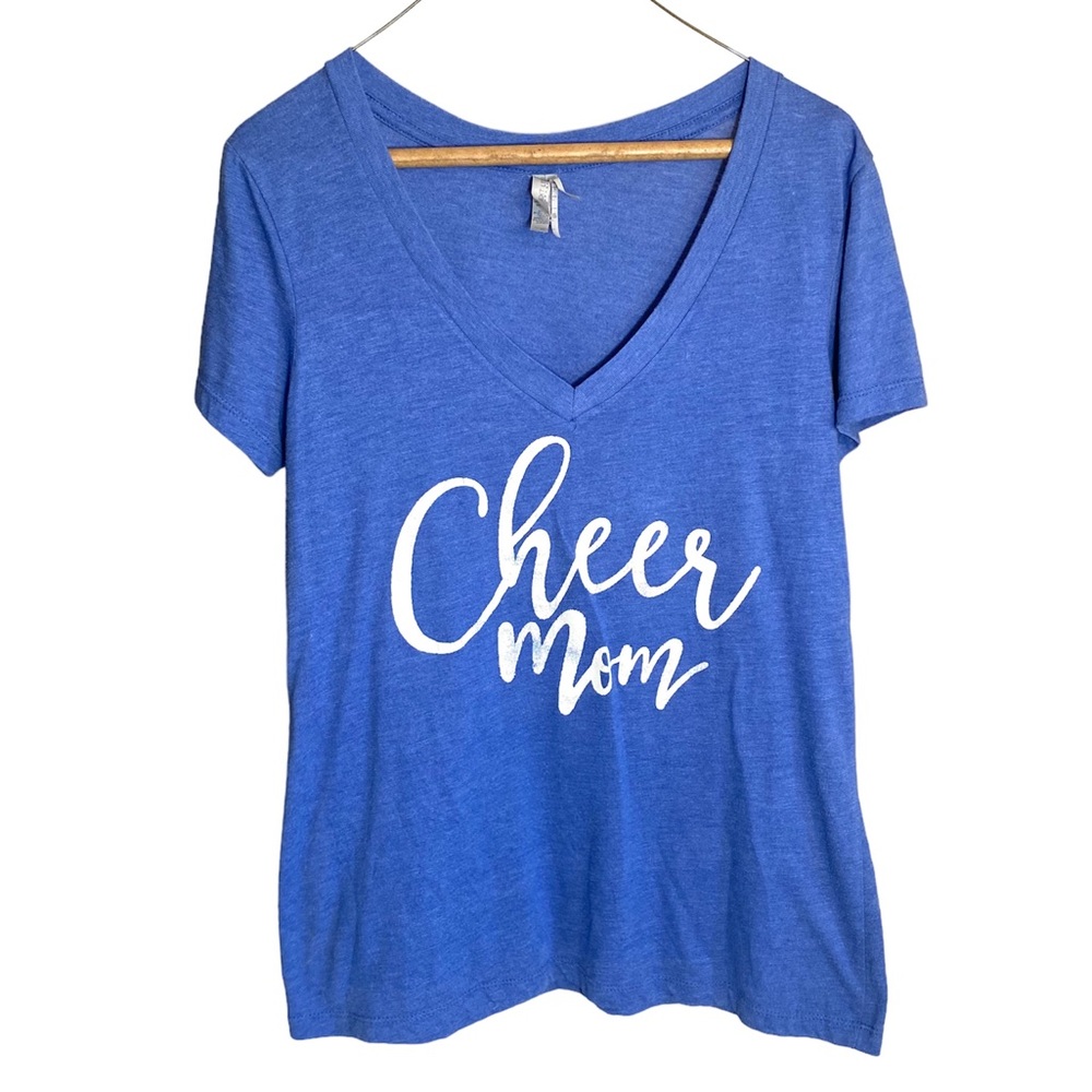 Next Level blue cheer mom fitted v-neck tee size XL